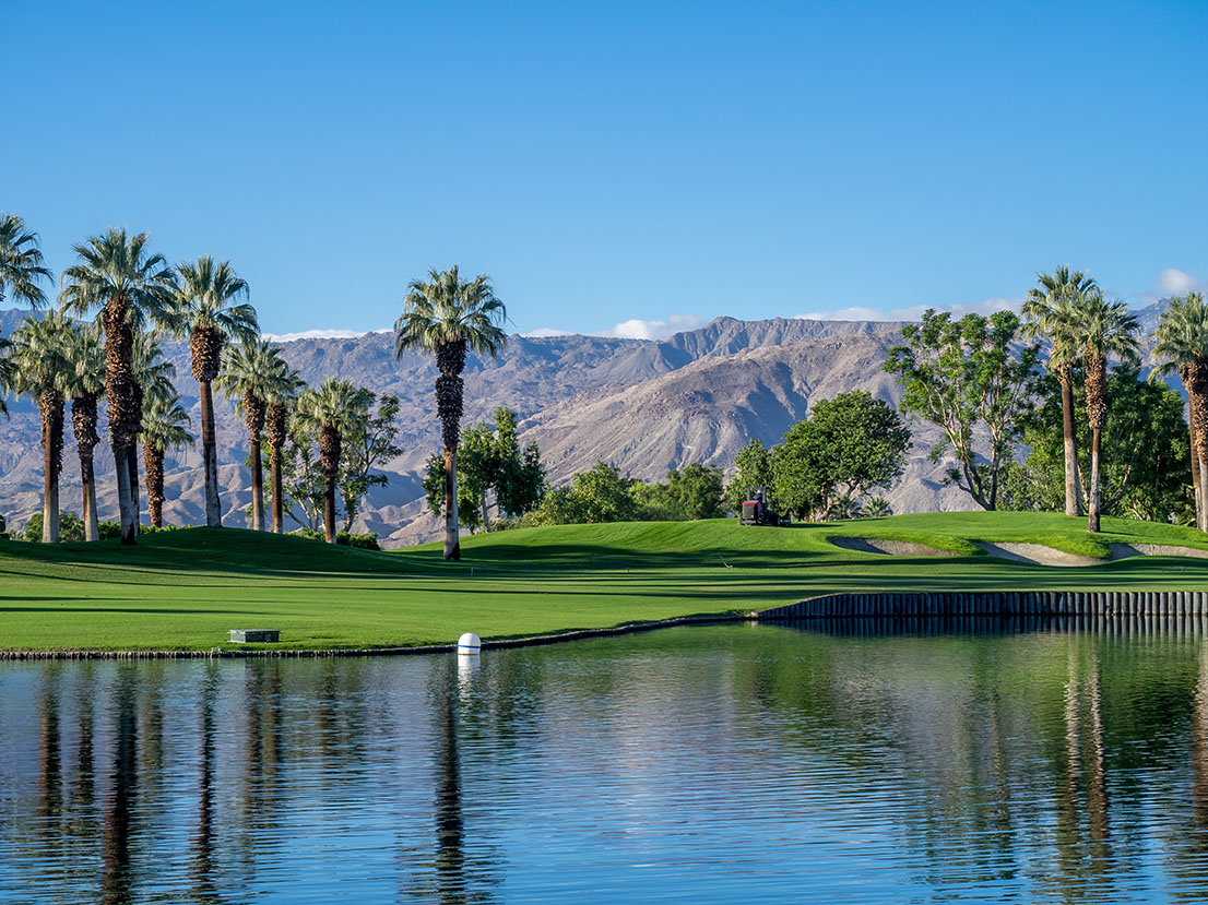 Golf course and water feature in Palm Desert California.